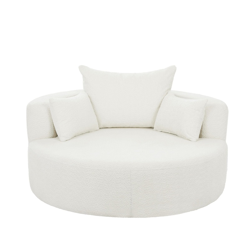 360 Swivel Chair Accent Barrel Chair With Removable Pillows