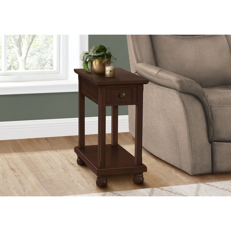 Accent End Table, Storage Drawer, Traditional – Espresso