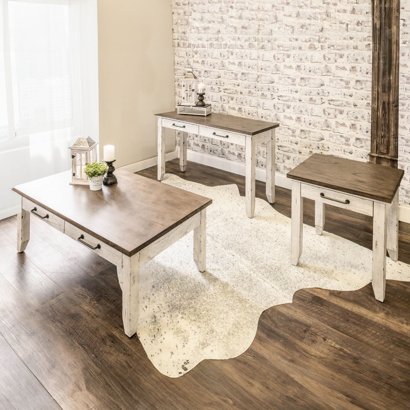 Bear Creek – 3 Piece Table Set (Sofa, End, Coffee Table) – White