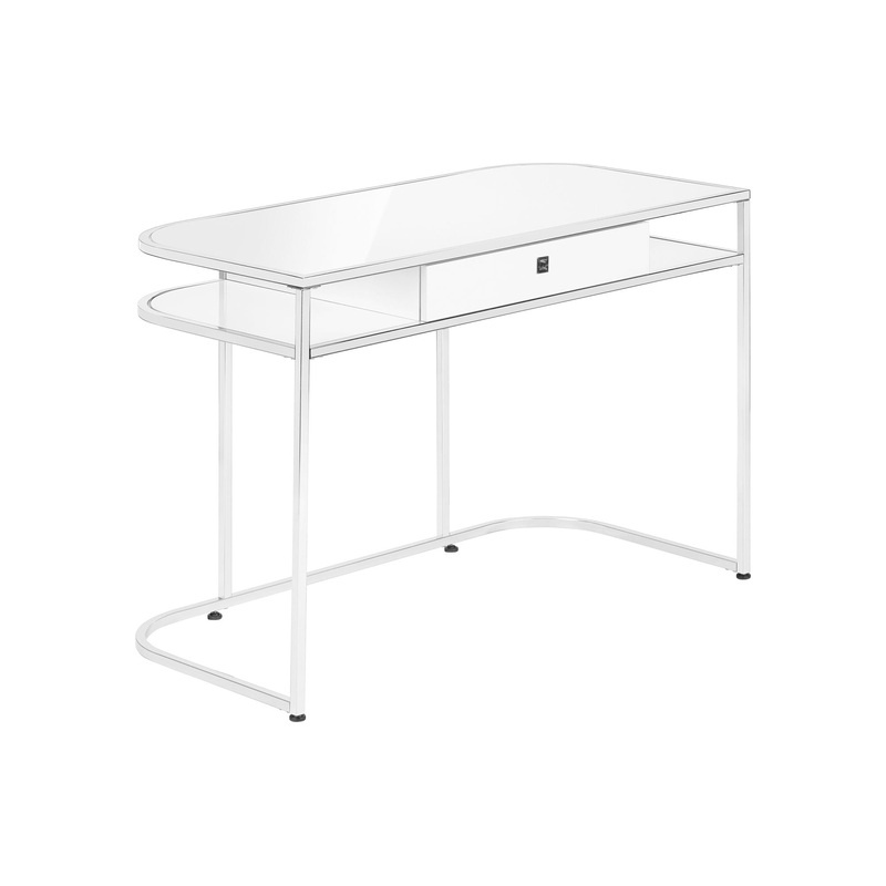 Computer Desk For Home Office, Laptop, Storage Drawers, Contemporary And Modern – White