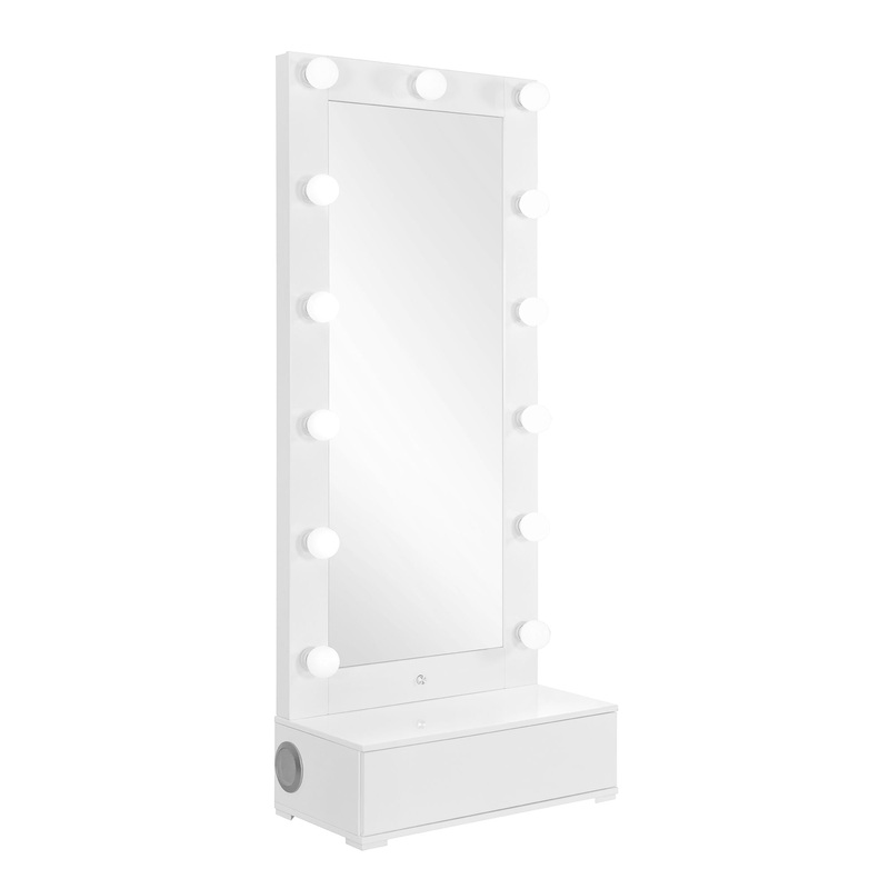 Elisa – Narrow Tall Mirror With Speaker And Drawer