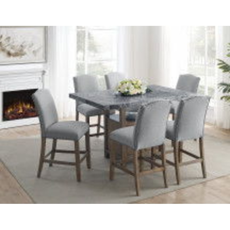 Grayson – 7 Piece Dining Set – Dark Gray