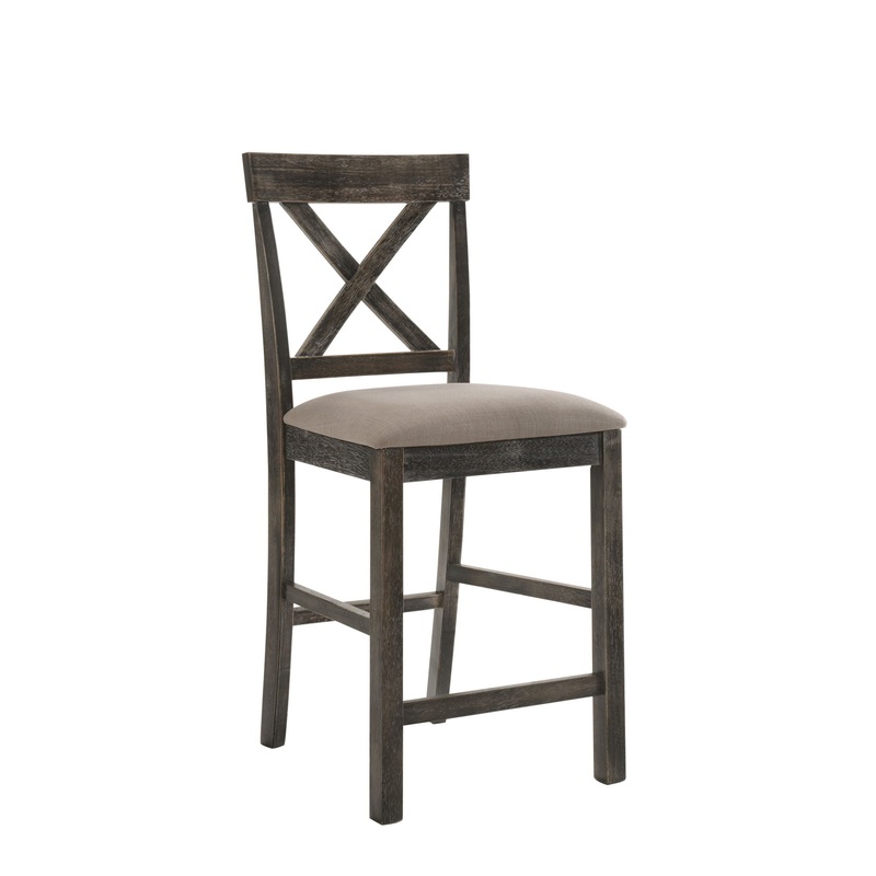 Martha II – Weathered Counter Height Chair (Set of 2) – Gray / Tan
