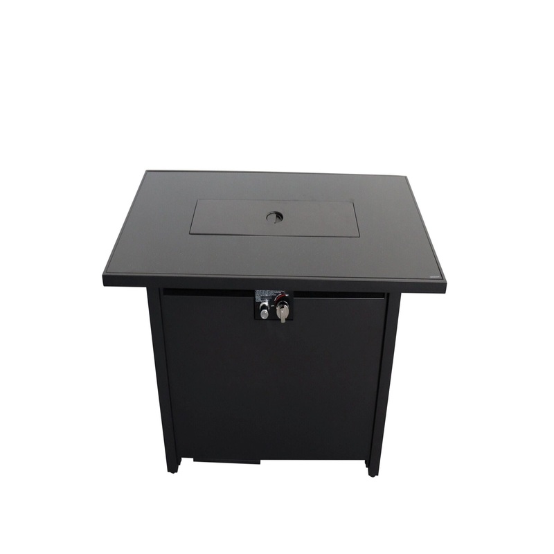 Outdoor Fire Pit Table With Lid – Black
