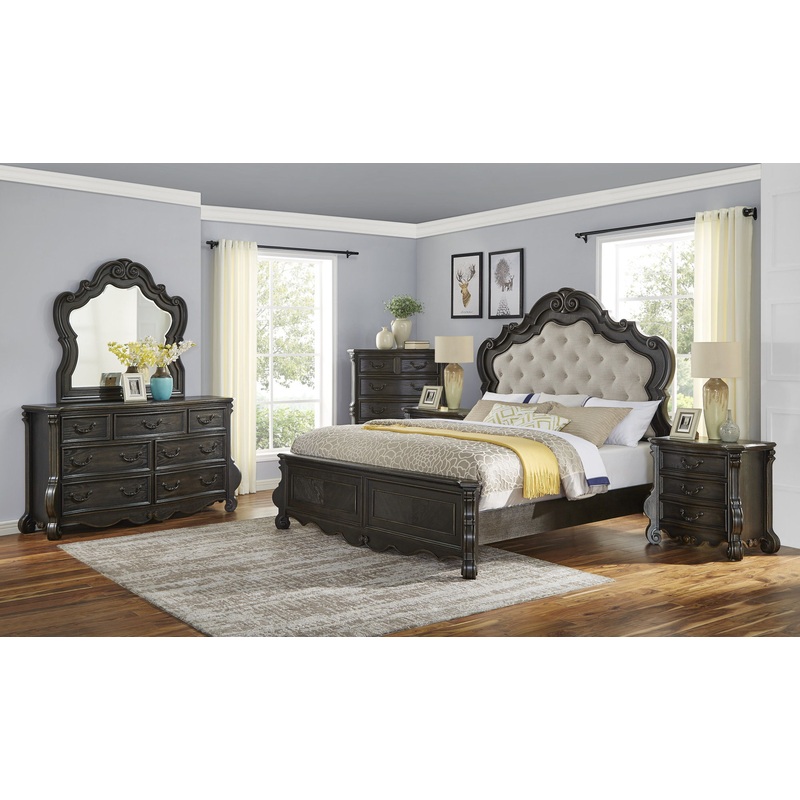 Rhapsody – 5 Piece King Bedroom Set – Dark Brown