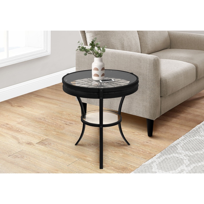 Round Accent Table, Transitional – Black