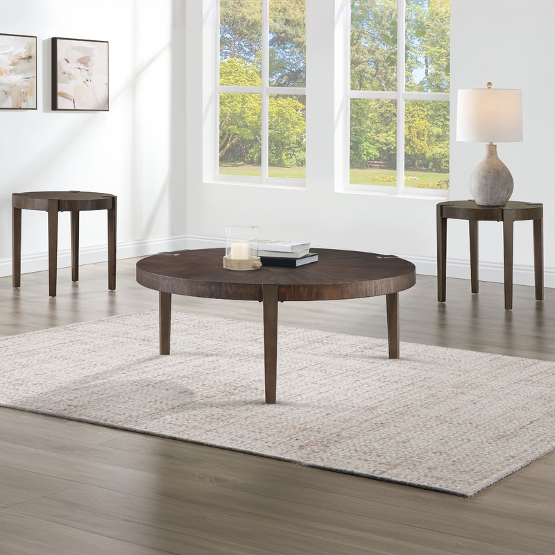 Gracie – 3 Piece Table Set|Beige|Dark Brown