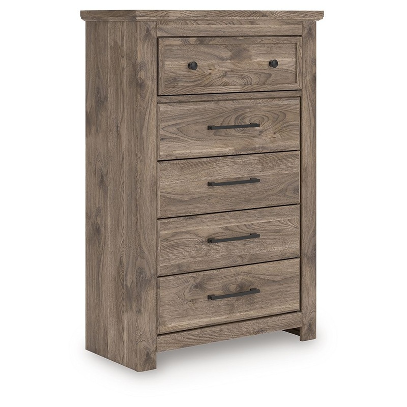 Rusticott – Five Drawer Chest – Brown