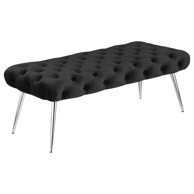 Ella – Upholstered Tufted Bench Metal Legs