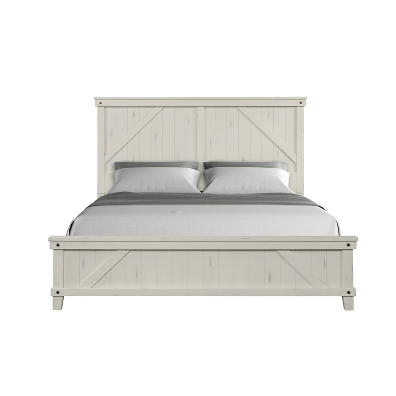 Industrial Farmhouse Bed|White|Queen|King