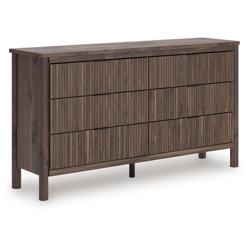 Pamytta – Six Drawer Dresser|Dark Brown|Dressers|Dresser & Mirror