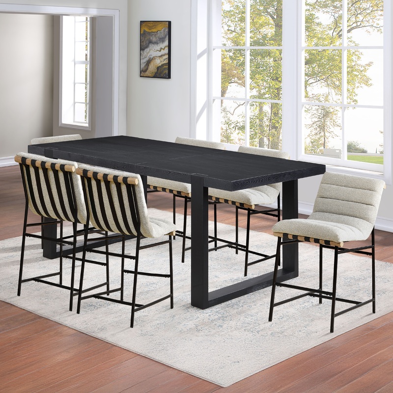 Yves – Counter Table With 6 Nicco Chairs