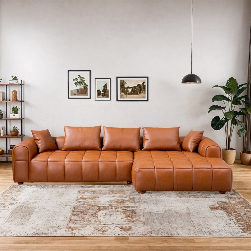 Clark – Sectional Right Sofa – Cognac