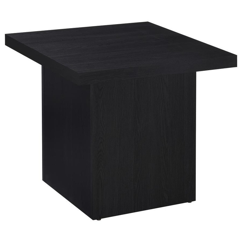 Devar – Square Engineered Laminate End Side Table – Black