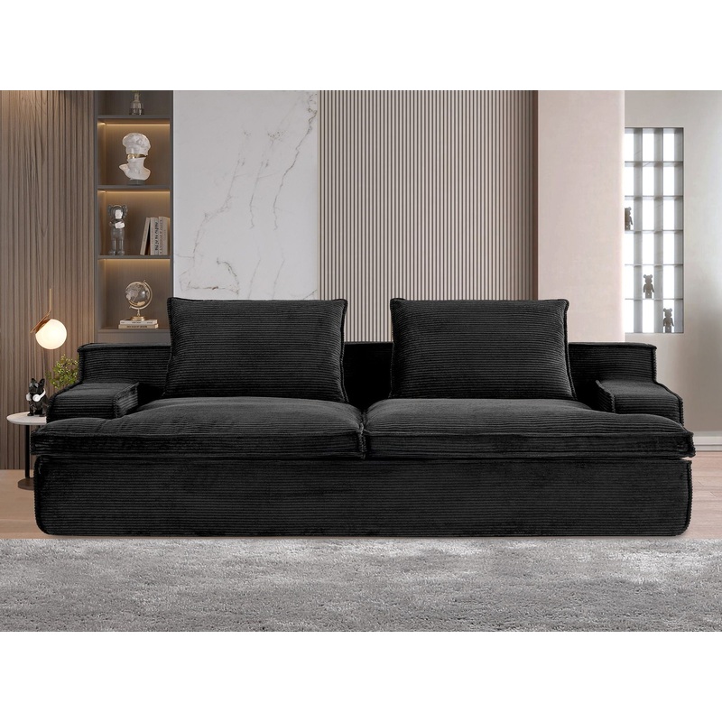 Nimbus – Oversized Full Foam 4 Seater Couch For Living Room Upholstered In Soft Corduroy, Wide Armrests