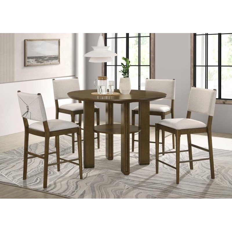 Ottowa – 5 Piece Round Counter Height Dining Room Set – Brown