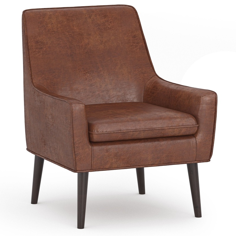 Robson – Accent Chair – Distressed Saddle Brown