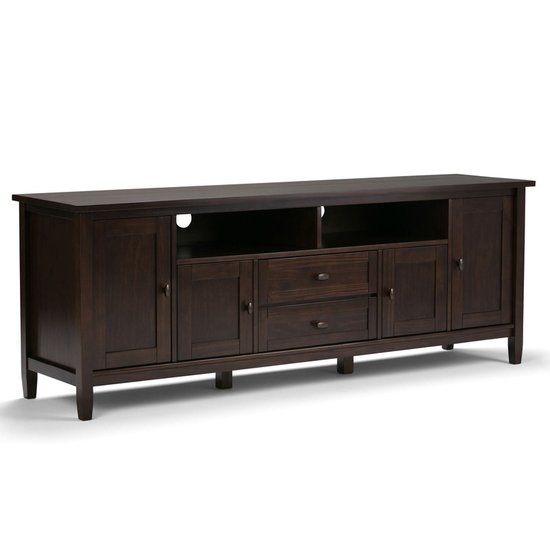 Warm Shaker – TV Media Stand Handcrafted – Tobacco Brown