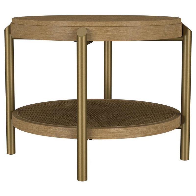 Arini – Round End Side Table With Storage Shelf