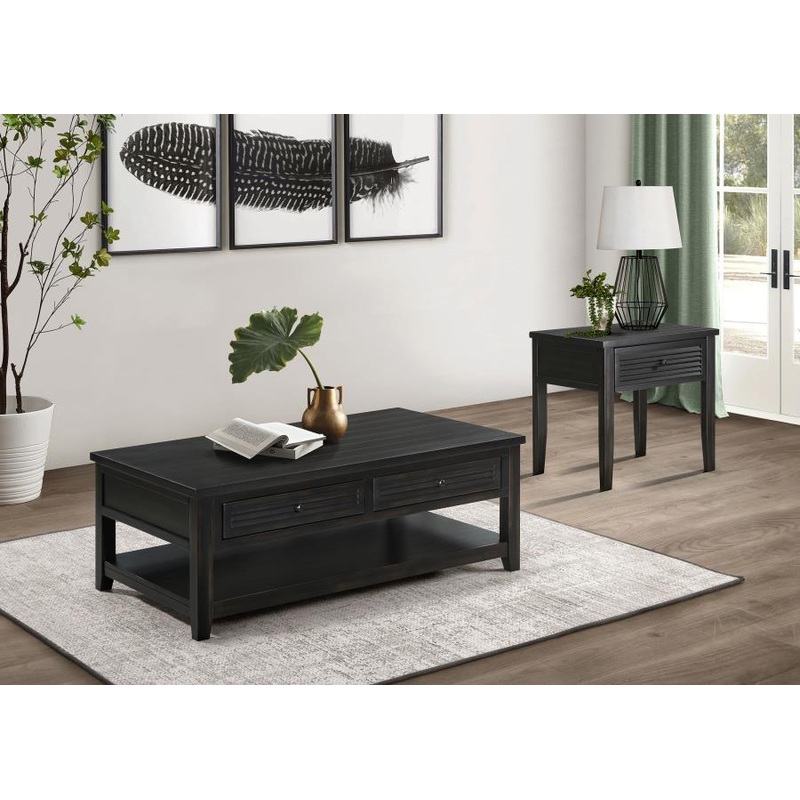 Concord – Coffee And End Table Set Distressed