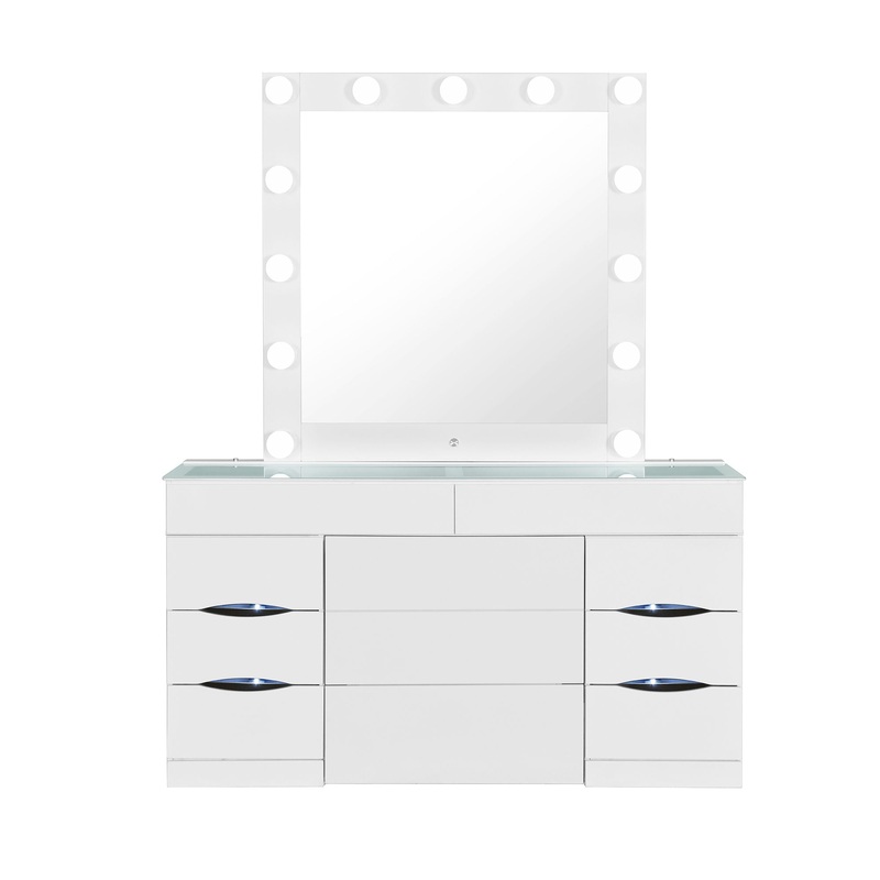 Elisa – Vanity Set With Stool And LED Bulbs