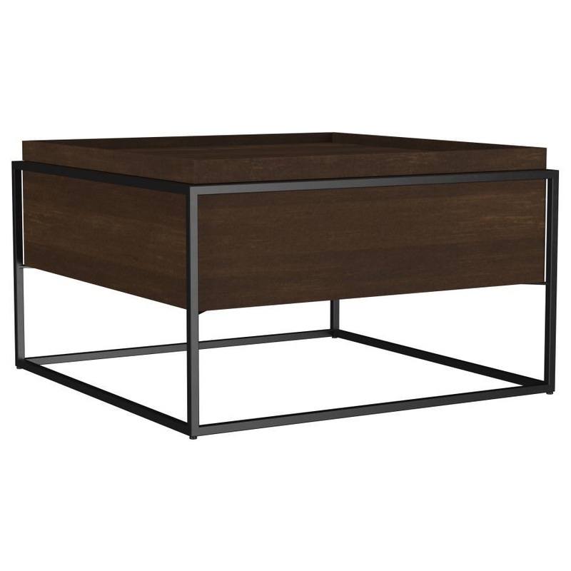 Fulton – Square – Mango Wood Coffee Table – Dark Brown