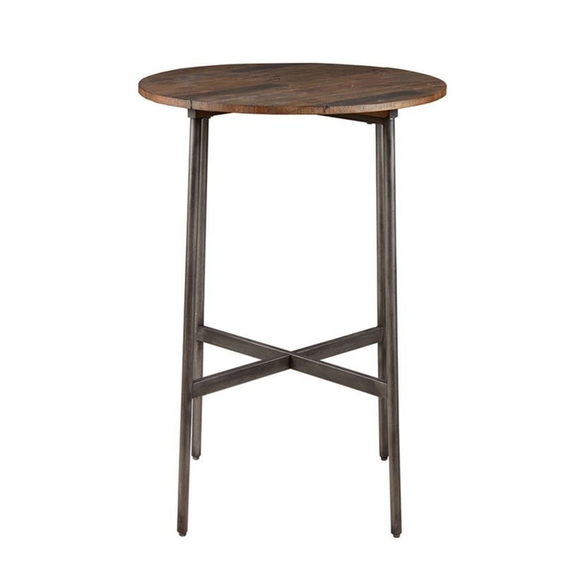 Renu – Round Bar Table With Industrial Charm – Light Brown