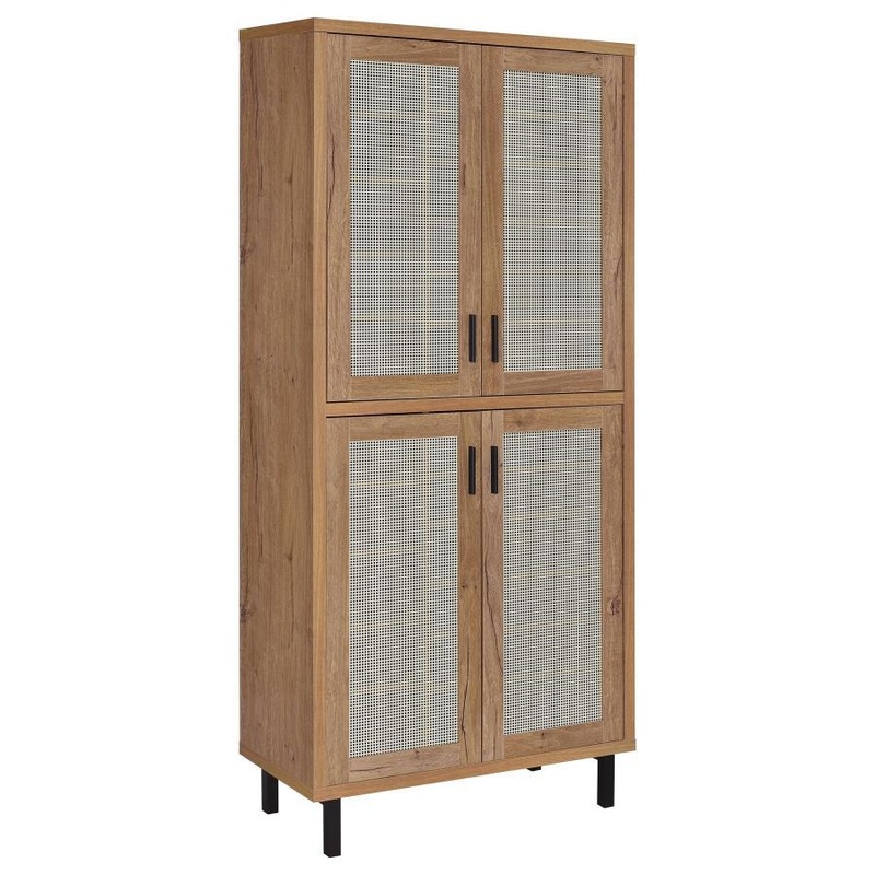 Teller – 4-Door Tall Shoe Storage Cabinet – Natural Oak