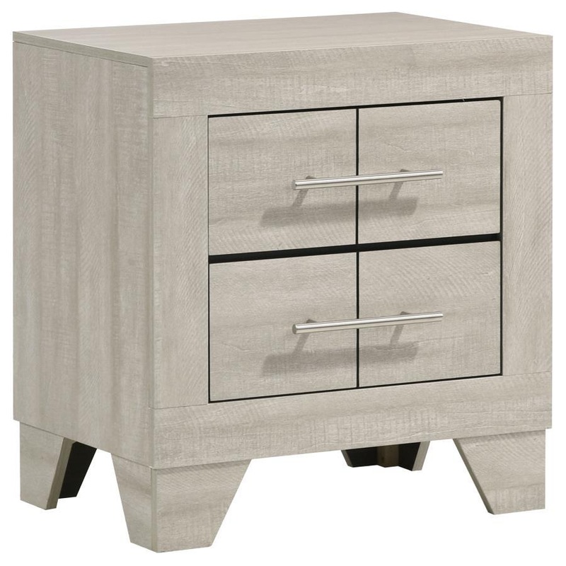 Trenton – 2-Drawer Nightstand Bedside Table – Rustic Cream