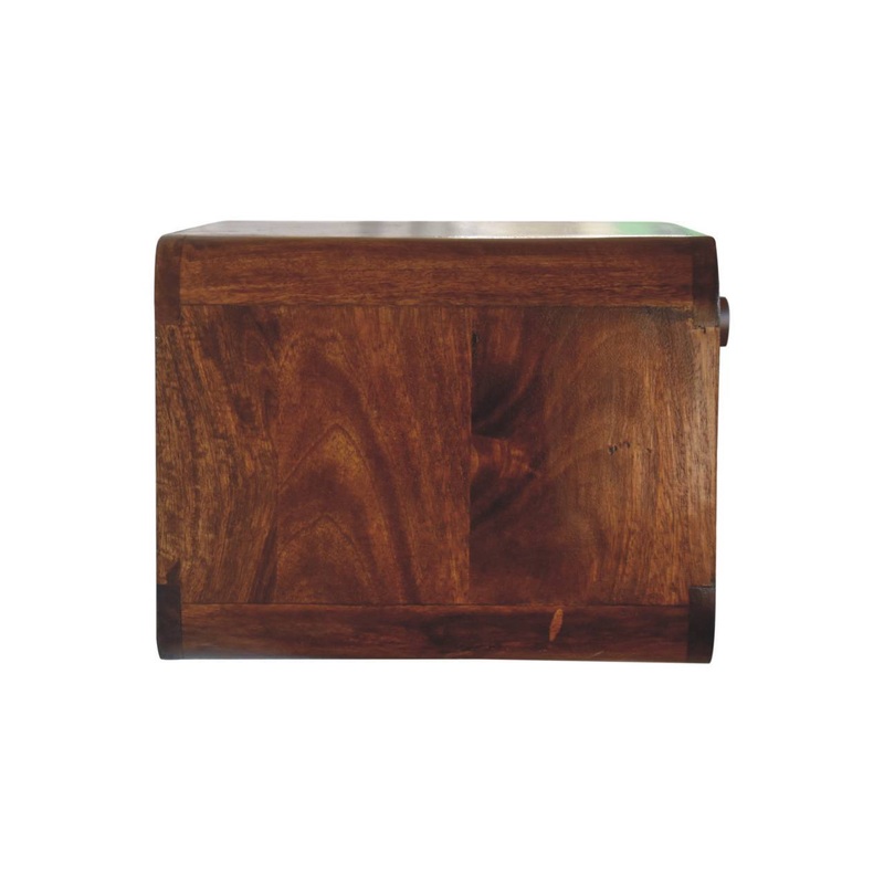 Wall Mounted Open Woven Bedside Table – Chestnut