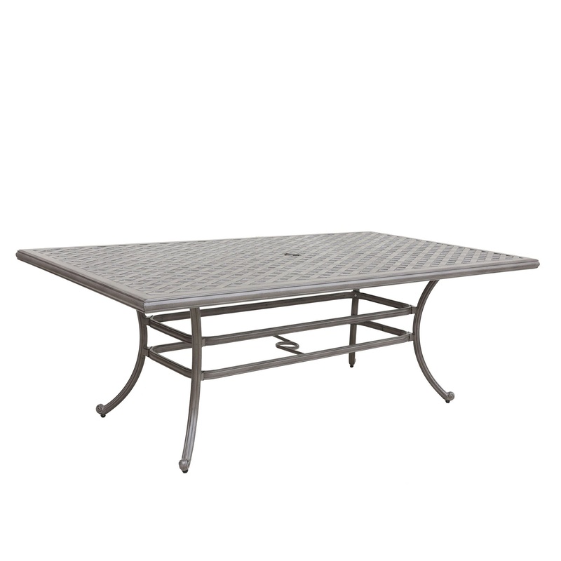 46X86 Cast Aluminum Rectangle Table – Gray