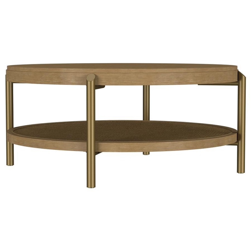 Arini – Round Coffee Table With Storage Shelf