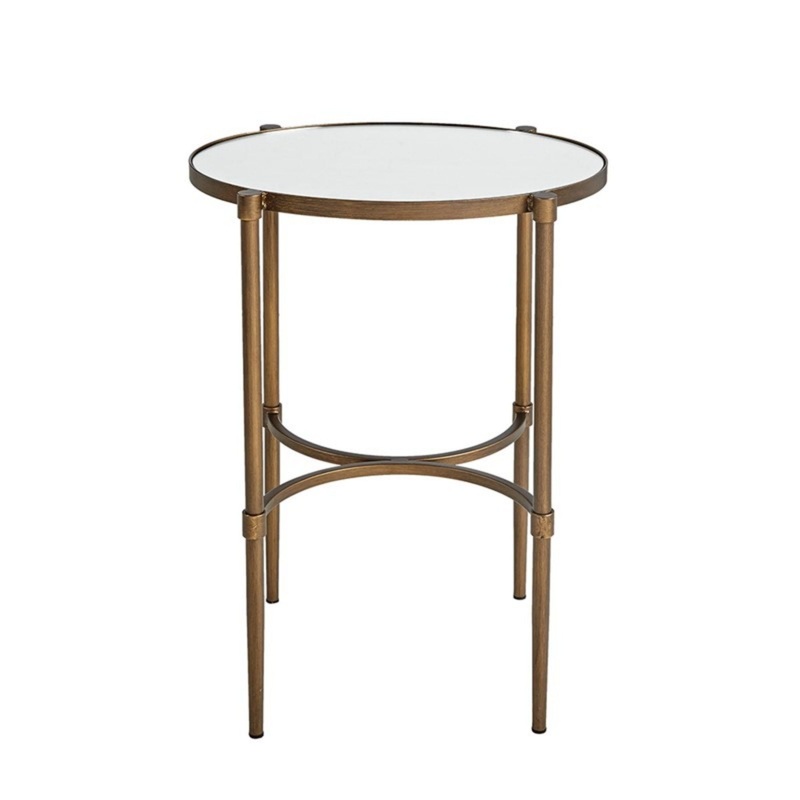 Bedford – Oval Mirror Accent Table – Antique Bronze