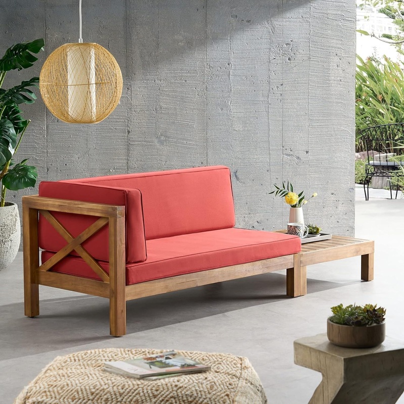 Brava – X Back Corner Bench With Coffee Table