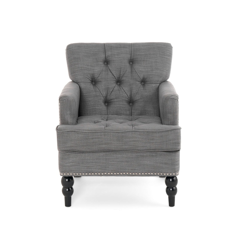 Harrison – Tufted Club Chair With Button Tufted Back And Birch Wood Legs