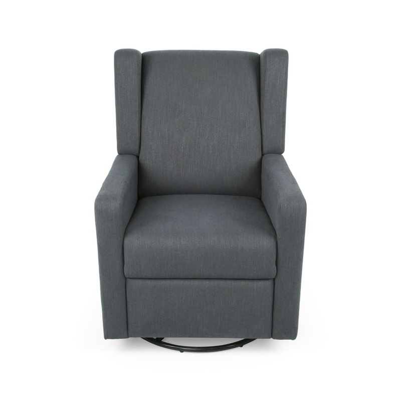 Landau Contemporary Fabric Upholstered Swivel Recliner