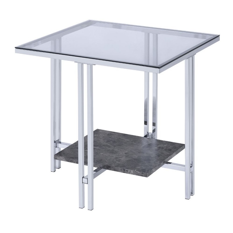 Liddell – End Table – Chrome & Glass