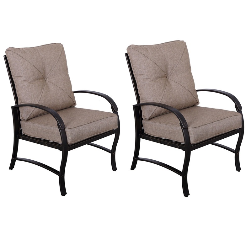 Modern Dining Chair With Back And Seat Cushion (Set of 2) – Antique Bronze