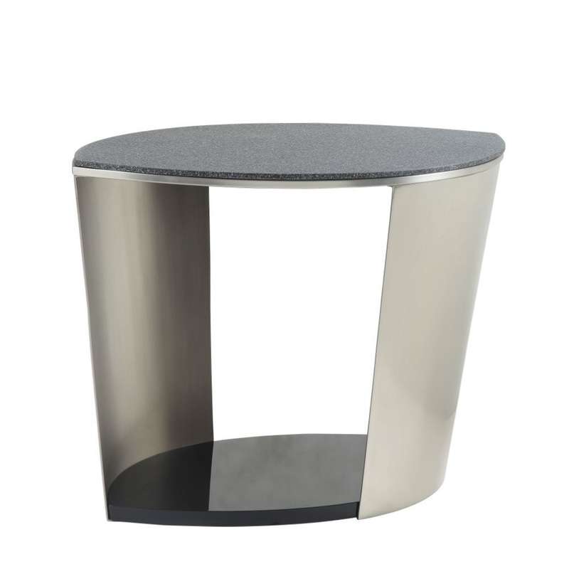 Thyge – End Table – Satin Plated & Glass Stone