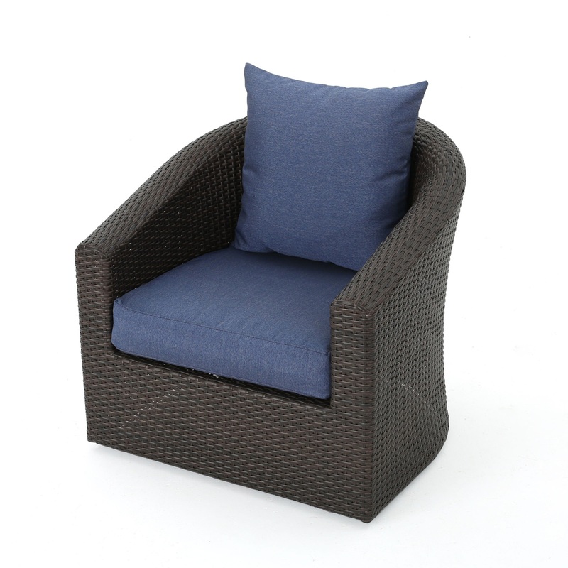 Nimbus – Outdoor Swivel Club Chair With Rattan Wicker Cover