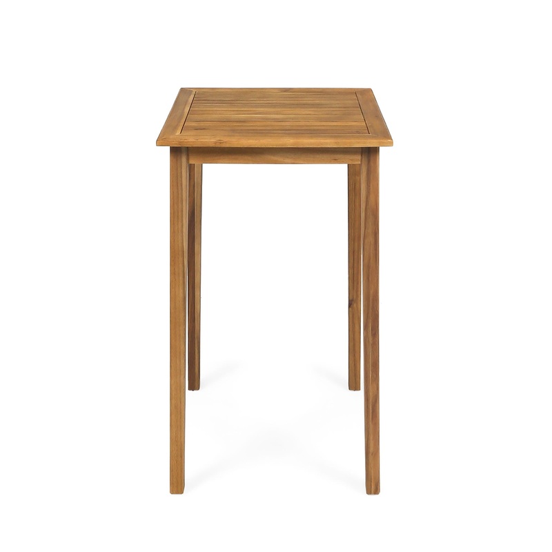 Outdoor Minimalist Acacia Wood Square Bar Table