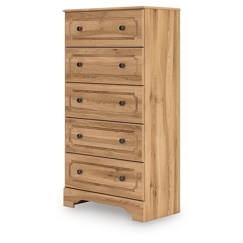 Aleaport – Five Drawer Chest – Warm Brown