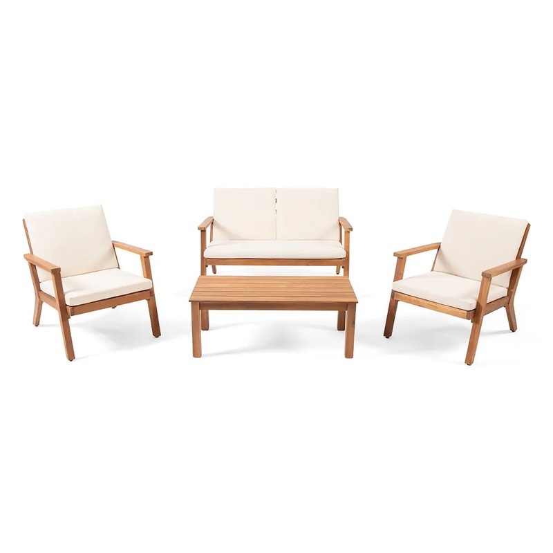 Avacyn – Outdoor Acacia Wood 4 Seater Chat Set With Cushions