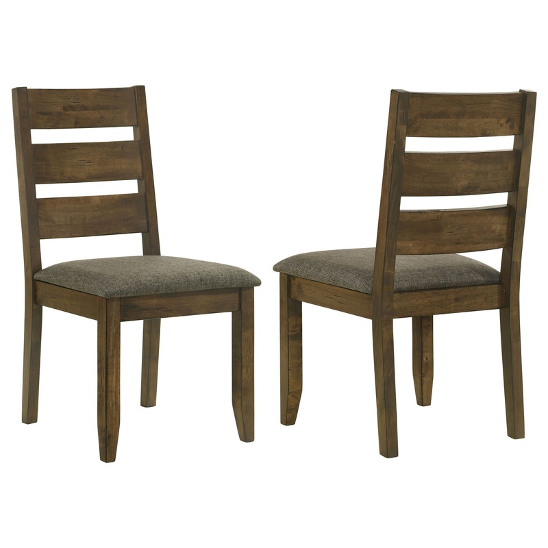 Dining Chair With Ladder Back Design (Set of 2) – Brown