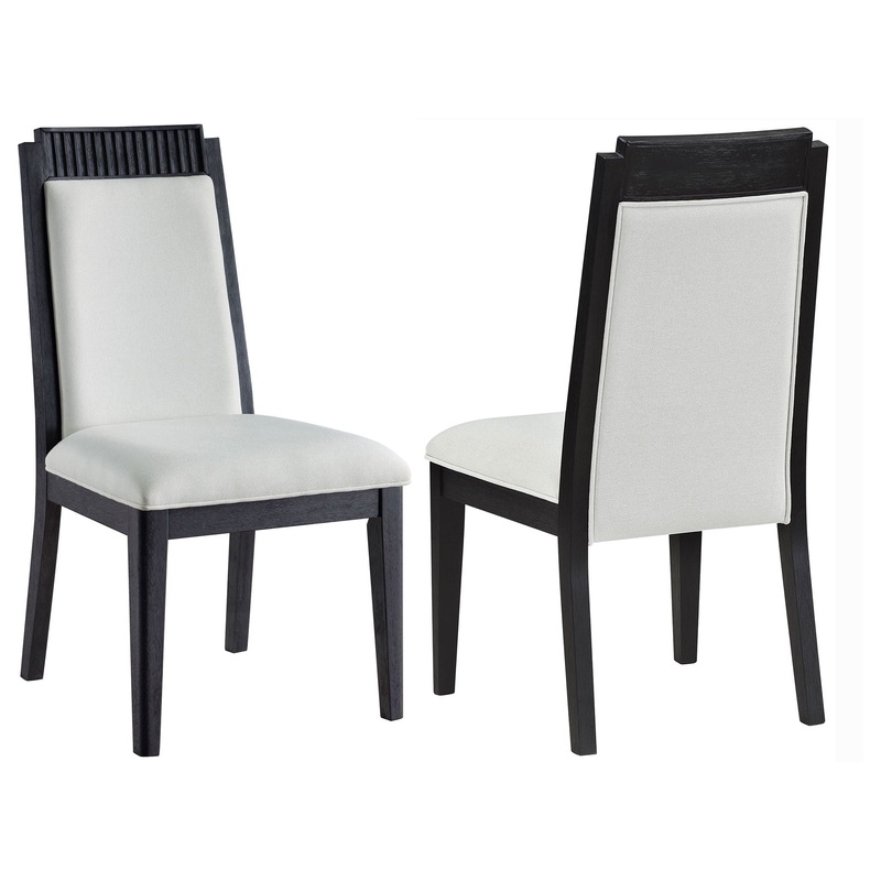 Dining Side Chair (Set of 2) – Black / Ivory