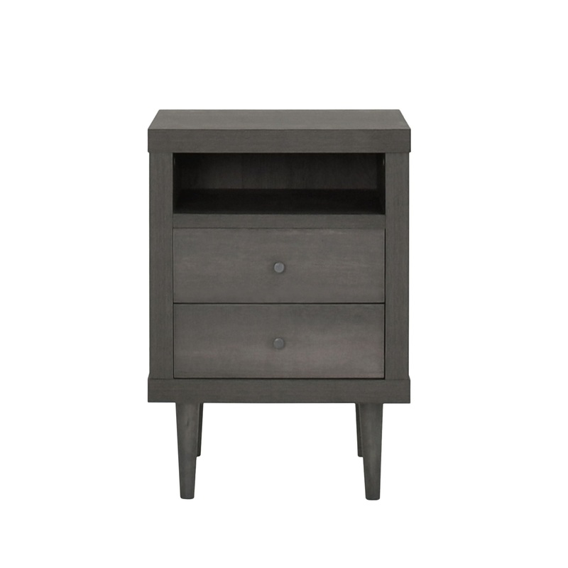 Nystrom – Mid Century Modern 2 Drawer Nightstand