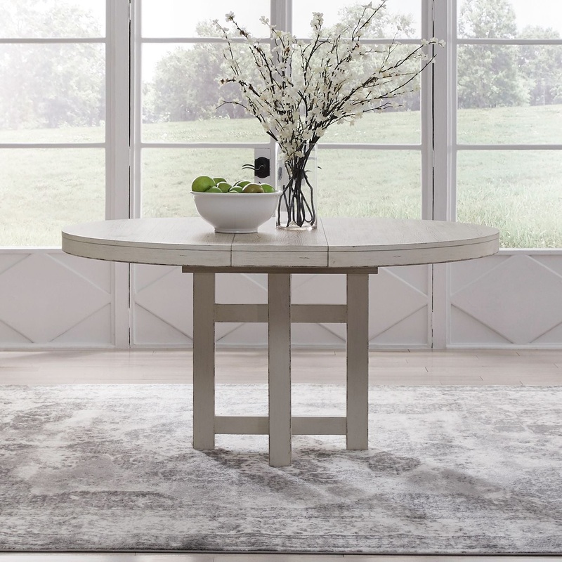 Backroads – Pedestal Table – White