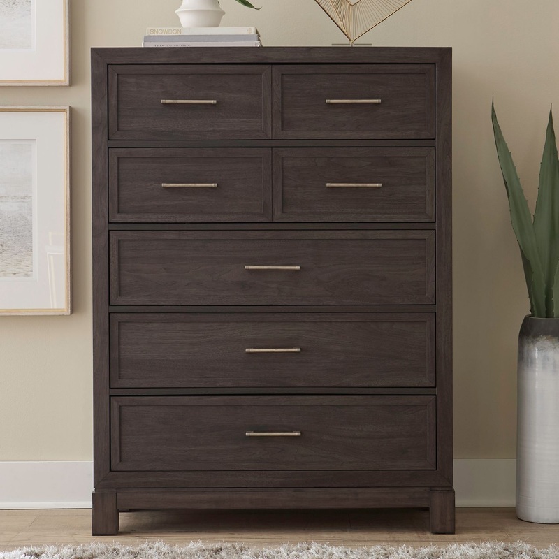 Modern Edge – 5 Drawer Chest – Brown