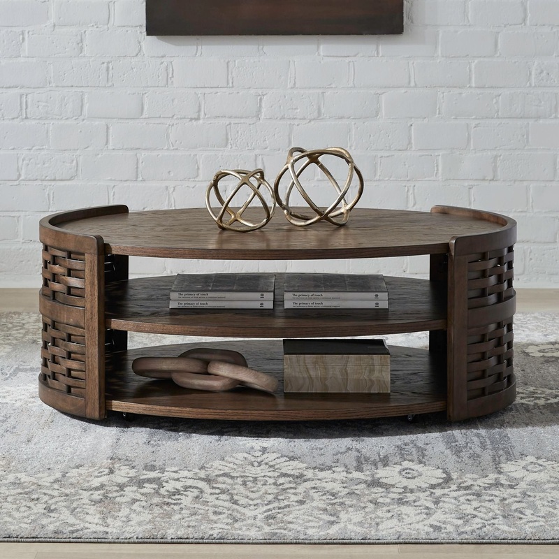 Warren Park – Oval Cocktail Table – Brown