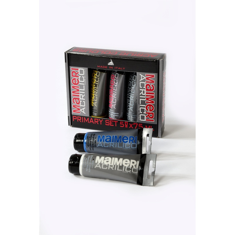5 PRIMARY ACRYLIC COLOURS 75ML